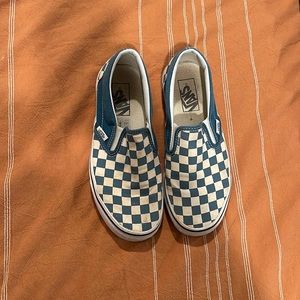 Blue checkered vans size 7.5